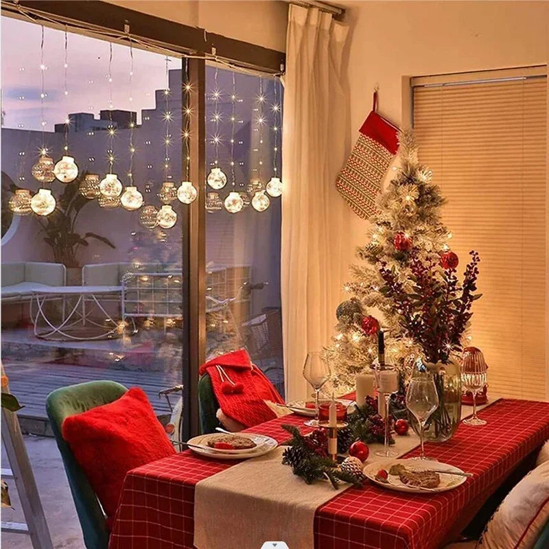 Christmas Window Curtain Lights