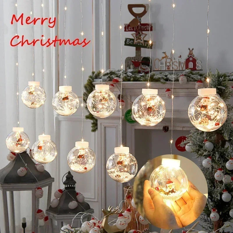 Christmas Window Curtain Lights